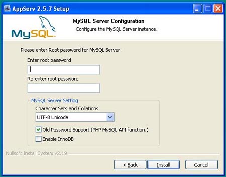 Ví dụ về cài đặt PHP